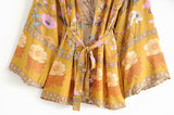 Boho Robe, Kimono Robe, Yellow Flower - Wild Rose Boho
