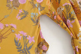 Boho Robe, Kimono Robe, Yellow Flower - Wild Rose Boho