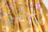 Boho Robe, Kimono Robe, Yellow Flower - Wild Rose Boho