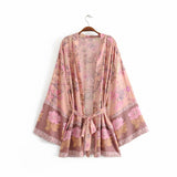 Boho Robe, Kimono Robe, Yellow Flower - Wild Rose Boho