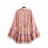 Boho Robe, Kimono Robe, Yellow Flower - Wild Rose Boho