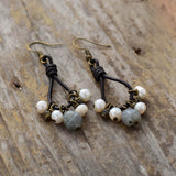 Boho Earrings, Dangle Earrings, Black Bohemian Peal - Wild Rose Boho