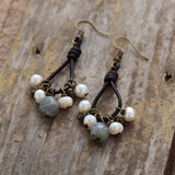 Boho Earrings, Dangle Earrings, Black Bohemian Peal - Wild Rose Boho