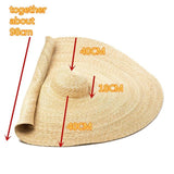 Boho Hat, Sun Hat, Beach Hat, Extra Large Wide Brim Straw Hat (45 cm) - Wild Rose Boho