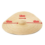 Boho Hat, Sun Hat, Beach Hat, Extra Large Wide Brim Straw Hat (45 cm) - Wild Rose Boho