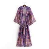 Boho Robe, Kimono Robe, Forest in Purple - Wild Rose Boho