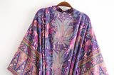 Boho Robe, Kimono Robe, Forest in Purple - Wild Rose Boho