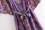 Boho Robe, Kimono Robe, Forest in Purple - Wild Rose Boho