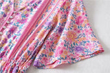 Maxi Dress, Boho Dress, Sundress, Wild Floral in Pink - Wild Rose Boho