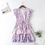Mini Dress, Boho Dress, Sundress, Purple Lavender - Wild Rose Boho