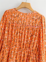 Mini Dress, Boho Dress, Sundress, Vacation in Orange Saffron - Wild Rose Boho