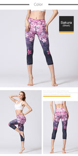 Boho Yoga Legging, Printed Tight, Pink Sakura - Wild Rose Boho