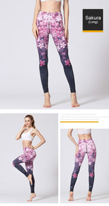 Boho Yoga Legging, Printed Tight, Pink Sakura - Wild Rose Boho