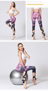 Boho Yoga Legging, Printed Tight, Pink Sakura - Wild Rose Boho