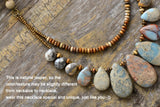 Boho Necklace, Brown Agate, Jasper and Seeds - Wild Rose Boho