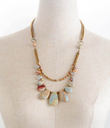 Boho Necklace, Brown Agate, Jasper and Seeds - Wild Rose Boho