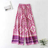 Boho 2 Piece Set, Matching Crop Top and Palazzo Pant, Wild Boho Square Purple - Wild Rose Boho