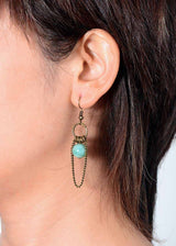 Boho Earrings, Dangle Earrings, Chain Blue Amazonite - Wild Rose Boho