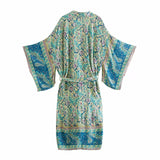 Boho Robe, Kimono Robe, Paisley in Blue - Wild Rose Boho