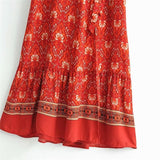 Maxi Dress, Sundress, Wrap Dress, Red Ruby - Wild Rose Boho