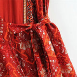 Maxi Dress, Sundress, Wrap Dress, Red Ruby - Wild Rose Boho