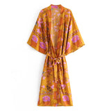 Boho Robe, Kimono Robe, Beach Cover up, Carolina Yellow Jasmine