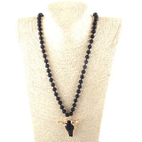 Boho Necklace, RH Amazonite Horn Natural Green Stone - Wild Rose Boho