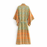 Boho Robe, Kimono Robe, Calla in Orange - Wild Rose Boho