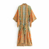 Boho Robe, Kimono Robe, Calla in Orange - Wild Rose Boho