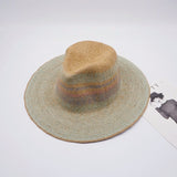 Boho Hat, Sun Hat, Beach Hat, Straw Hat, Riley Sweet Stripe Blue Pink - Wild Rose Boho