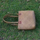 Boho Bag, Woven Straw Bag, Quinn Tote - Wild Rose Boho