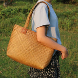 Boho Bag, Woven Straw Bag, Quinn Tote - Wild Rose Boho