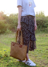 Boho Bag, Woven Straw Bag, Quinn Tote - Wild Rose Boho