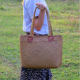 Boho Bag, Woven Straw Bag, Quinn Tote - Wild Rose Boho