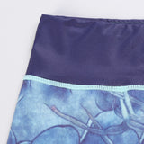 Boho Yoga Legging, Printed Tight, Blue Rose - Wild Rose Boho