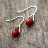 Boho Earrings, Dangle Earrings, Purple Amethyst and Red Jasper - Wild Rose Boho