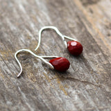 Boho Earrings, Dangle Earrings, Purple Amethyst and Red Jasper - Wild Rose Boho