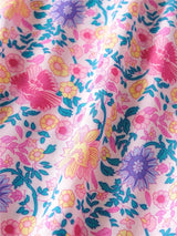 Boho 2 Piece Set, Matching Crop Top and Pant, Wild Floral in Pink - Wild Rose Boho