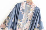 Boho Robe, Kimono Robe, Love in the Mist in Navy - Wild Rose Boho