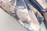 Boho Robe, Kimono Robe, Love in the Mist in Navy - Wild Rose Boho