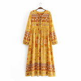 Boho Dress, Gown, Yellow Golden Celebration Rose - Wild Rose Boho