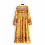 Boho Dress, Gown, Yellow Golden Celebration Rose - Wild Rose Boho