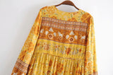 Boho Dress, Gown, Yellow Golden Celebration Rose - Wild Rose Boho