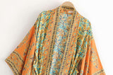Boho Robe, Kimono Robe, Calla in Orange - Wild Rose Boho