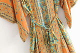 Boho Robe, Kimono Robe, Calla in Orange - Wild Rose Boho