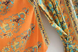 Boho Robe, Kimono Robe, Calla in Orange - Wild Rose Boho