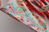 Boho Robe, Kimono Robe, Beach Cover up, Wild Flower Kelly Red