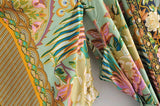 Boho Robe, Kimono Robe, Peacock in Gold Green - Wild Rose Boho