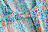 Maxi Dress, Sundress, Wrap Dress, Flower Song in Blue and White - Wild Rose Boho