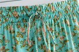 Boho 2 Piece Set, Matching Crop Top and Mini Skirt, Wild Floral in Mint Green - Wild Rose Boho